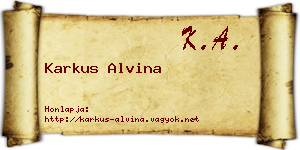 Karkus Alvina névjegykártya